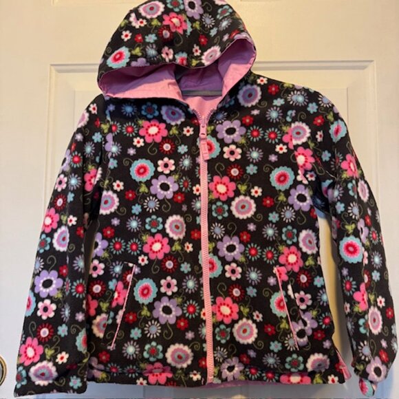 Izzi Kids by S Rothschild Floral/Pink Reversible Jacket sz L 6X - Picture 1 of 10